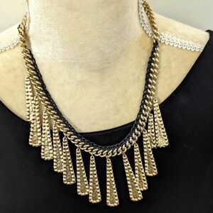 Chico's tribal gold tone chain necklace 20" multiple drop pendants